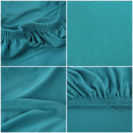 Set 4 huse universale pentru scaun, marime universala, poliester si spandex, 45 cm x 60 cm, albastru marin [7]