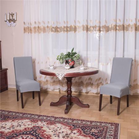 Set 4 huse universale pentru scaun, marime universala, poliester si spandex, 45 x 60 cm, gri [1]