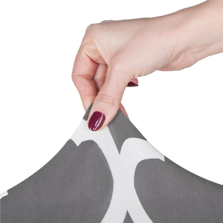 Husa universala pentru scaun, marime universala, poliester si spandex, 45 x 60 cm, gri alb [3]