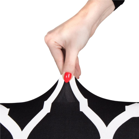 Set 4 huse universale pentru scaun, marime universala, poliester si spandex, 45 x 60 cm, negru alb [3]