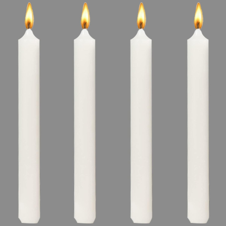 Set 4 Lumanari, , pentru Suport de Masa, Fara Miros si Fum, din Parafina, 2.2 x 25 cm, Alb [5]