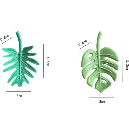 Set 4 Magneti de Frigider, , Model Frunze, din ABS si Magnet, Verde [1]