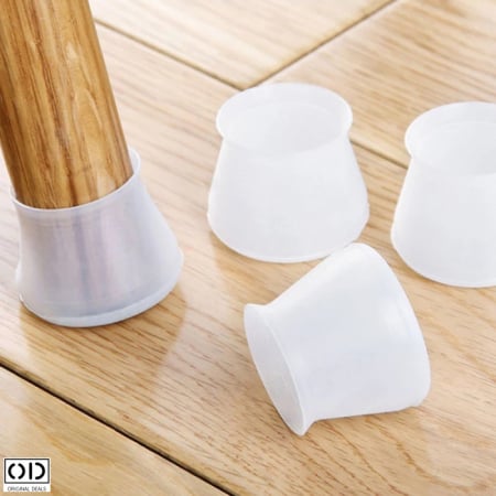 Set 4 Protectii din Silicon pentru Picioare de Scaune si Mese, DImensiune Universala, Transparente, Original Deals [9]