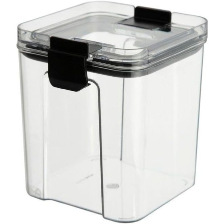 Set 4 Recipiente Depozitare Alimente, , pentru Organizare Bucatarie, cu Inchidere Ermetica, Transparent, Plastic fara BPA, Compatibile cu Masina de Spalat Vase, Diferite Dimensiuni, 350 ml, 1300 ml, 2700 ml, 4600 ml [3]
