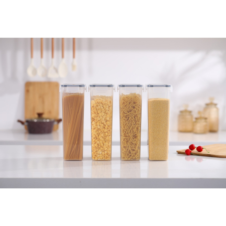 Set 4 Recipiente din Plastic, , pentru Alimente/Obiecte, Inchidere Ermetica, 4 x 2.8l, Transparent [1]