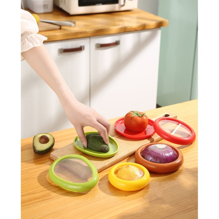 Set 4 Recipiente pentru Pastrarea Proaspata a Legumelor, , Cutii Portabile Sigilate Anti-oxidare, 4 Forme Diferite pentru Legume sau Fructe, Culori diferite [11]