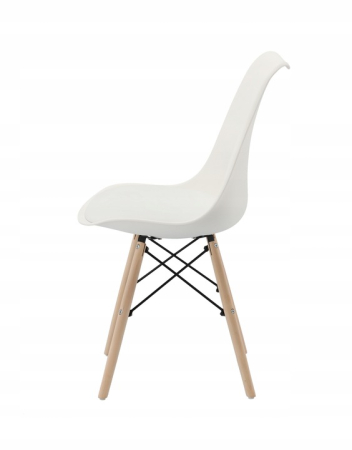 Set 4 scaune de bucatarie, design scandinav modern, sezut cu burete, alb [5]