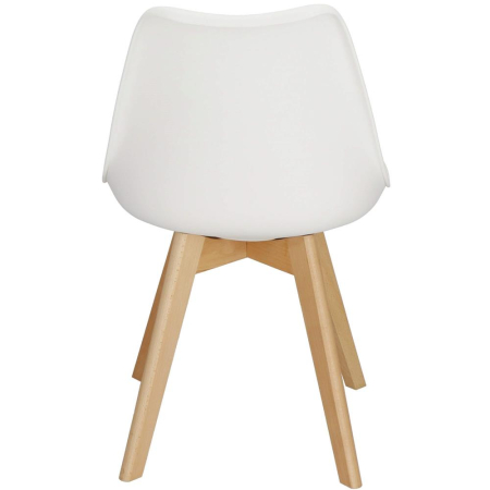 Set 4 scaune dining Verdhe pentru bucatarie cu perna tapitata cu piele ecologica, 44x82cm, alb [14]