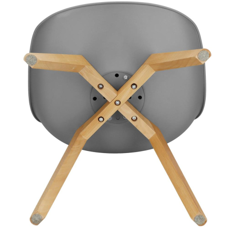 Set 4 scaune dining Verdhe pentru bucatarie cu perna tapitata cu piele ecologica, 44x82cm, gri [3]