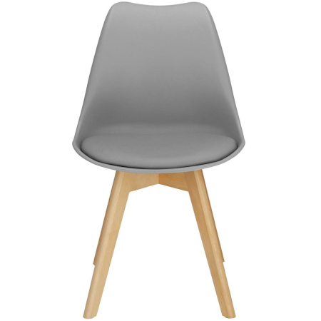 Set 4 scaune dining Verdhe pentru bucatarie cu perna tapitata cu piele ecologica, 44x82cm, gri [10]