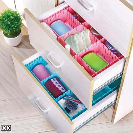 Set 4 Separatoare pentru Organizare Sertare, Ajustabile Manual, PVC, Alb, 40 x 10 cm, Premium, Original Deals® [7]