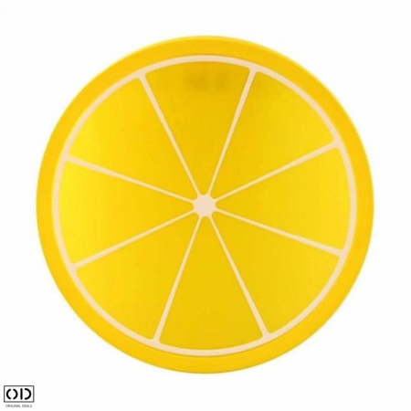 Set 4 Suporti din Silicon pentru Pahare, Cani sau Cesti, in Forma de Lamaie, Kiwi, Fructul Dragonului si Pepene, 9cm [4]