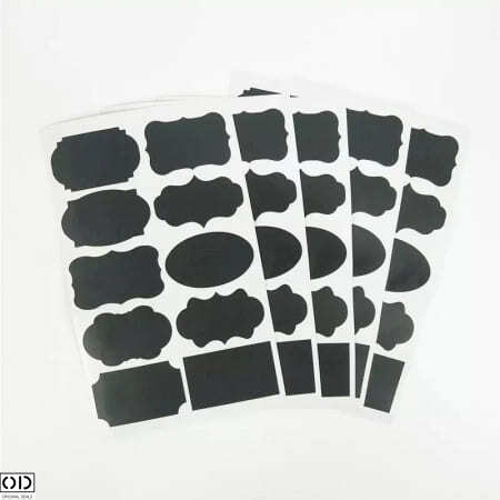 Set 40 de Etichete Autocolante pentru Borcane din Sticla, Caserole din Plastic PVC, Ghivece de Flori, +1 Marker cu Vopsea Alba Inclus [11]