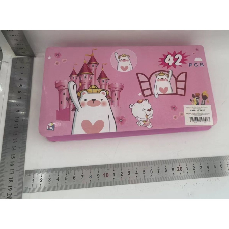 Set 42 Piese de Pictura si Desen, , Tip Penar, Model Pisicuta, 24.3 x 13 x 3 cm, Roz [2]