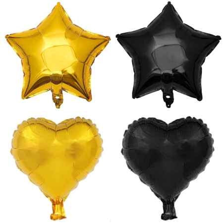 Set 46 baloane si decoratiuni, Happy Birthday, incluse fata de masa si perdea negru auriu [6]