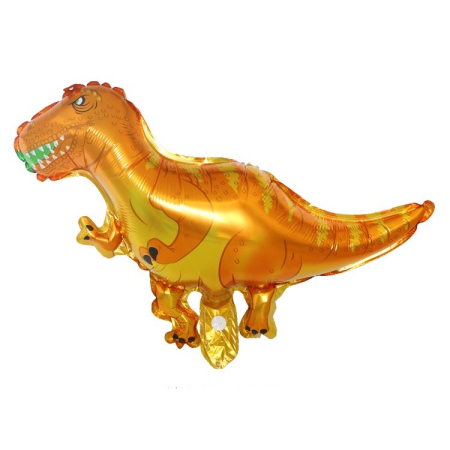 Set 5 Baloane Folie Metalizata, , Figurine Dinozauri, 30 cm, Ambalaj Individual, Pai inclus, Umflare cu Aer sau Heliu, Multicolor [1]