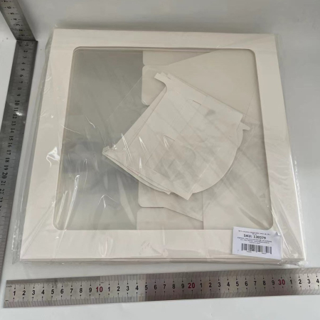 Set 5 Cutii pentru Baloane, , Model Scris Bride, Tematica Nunta, Cuburi Decorative din Plastic, Accesorii pentru Petrecere, 30 x30 cm, Transparente Contur Alb [6]