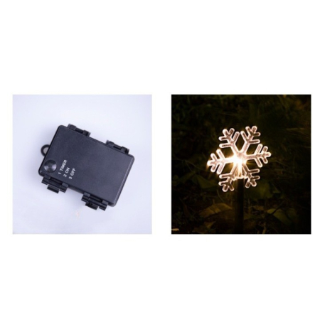 Set 5 Lampi LED cu baterii, de exterior Model Fulg de nea, pentru gradina, , 35.5 cm, Alb Cald [6]
