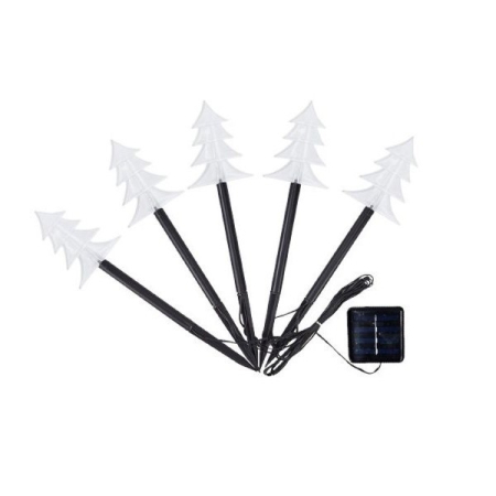 Set 5 Lampi solare LED de exterior Model Brad, pentru gradina, , 35.5 cm, Alb Cald [3]