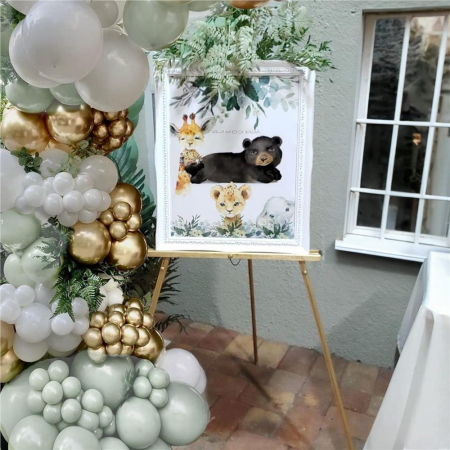 Set 50 baloane pentru petrecere, 40cm, alb, auriu, verde menta [6]