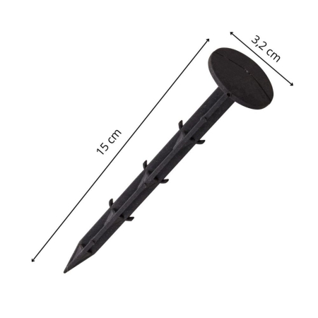 Set 50 cuie plastic fixare folii, tip ancora harpon, 150×32 mm, negru [1]