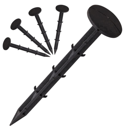 Disponibil livrare locker S - Set 50 cuie plastic fixare folii, tip ancora harpon, 150×32 mm, negru