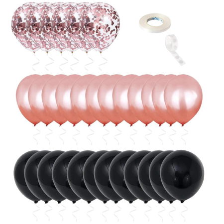 Set 53 baloane si decoratiuni Aniversare Majorat 18 Ani, negru roz [9]