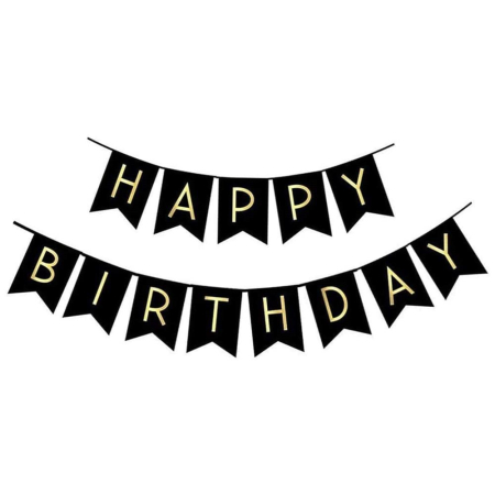 Set 53 baloane si decoratiuni, Happy Birthday, argintiu, negru, auriu [1]