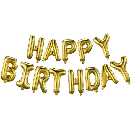 Set 53 baloane si decoratiuni, Happy Birthday, argintiu, negru, auriu [10]