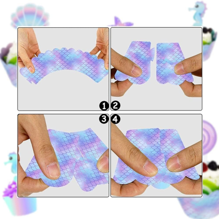 Set 6 Accesorii pentru Prajituri Sirena, , Colectia Mermaid, 22.7 x 8.7 cm, Multicolor [2]