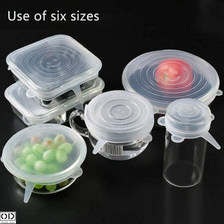 Set 6 Capace din Silicon Cauciucat, Flexibile pentru Oale, Cratite, Caserole si Borcane [12]