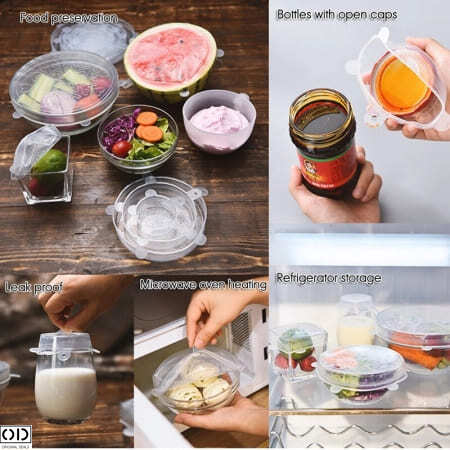 Set 6 Capace din Silicon Cauciucat, Flexibile pentru Oale, Cratite, Caserole si Borcane [15]