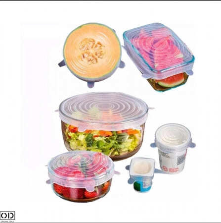 Set 6 Capace din Silicon Cauciucat, Flexibile pentru Oale, Cratite, Caserole si Borcane [6]