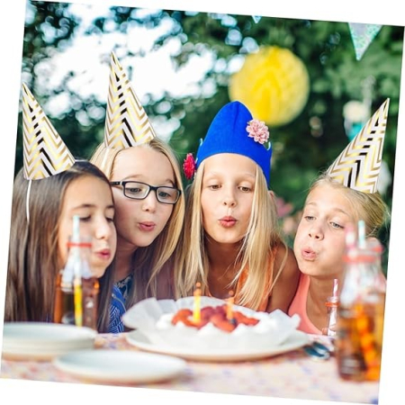 Set 6 Coifuri, , Petrecere Copii, din Carton, 20 x 13.5 cm, Model 7 Valuri, Auriu [2]