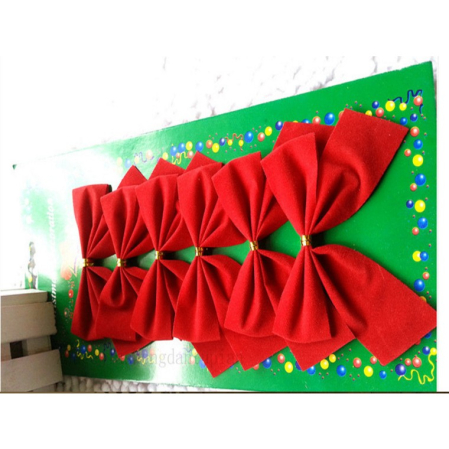 Fundite Brad - Set 6 fundite pentru brad, Rosii, clasice , 7 x 8 cm, din poliester, 