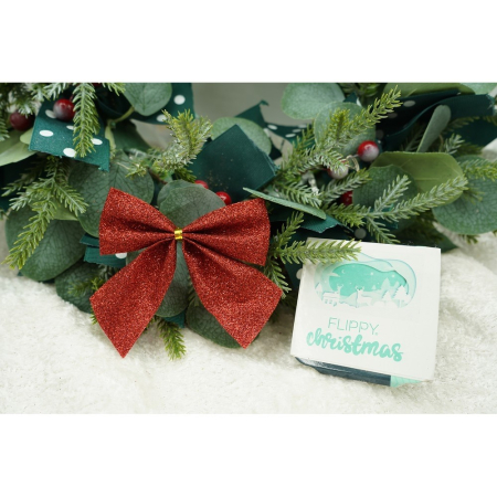 Set 6 fundite pentru brad, Rosii, clasice, cu sclipici, 8 x 9 cm, din poliester,  [3]