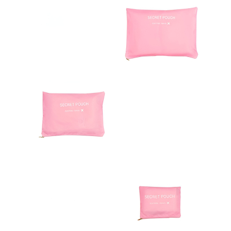 Set 6 Genți de Calatorie, , pentru Depozitare, Impermeabile, Organizator, Multifuncționale, Design cu Plasa, Pliabile, Fermoar, Dimensiuni Diferite, Roz [3]