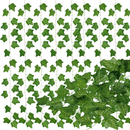 Set 6 ghirlande iedera artificiala pentru decorare, 6x208cm, frunze mici, verde [2]