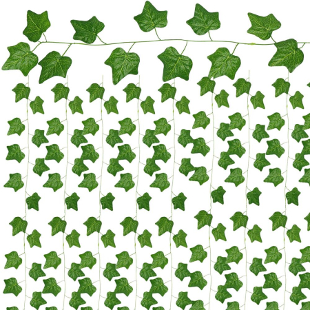 Set 6 ghirlande iedera artificiala pentru decorare, 6x208cm, frunze mici, verde [7]