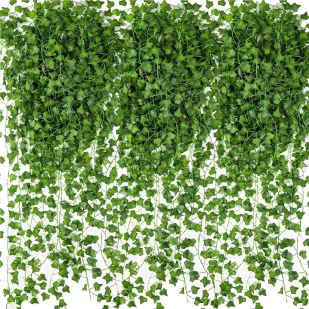 Set 6 ghirlande iedera artificiala pentru decorare, 6x208cm, frunze mici, verde [16]