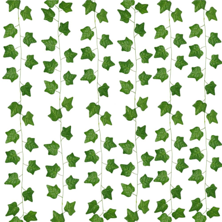 Set 6 ghirlande iedera artificiala pentru decorare, 6x208cm, frunze mici, verde [6]