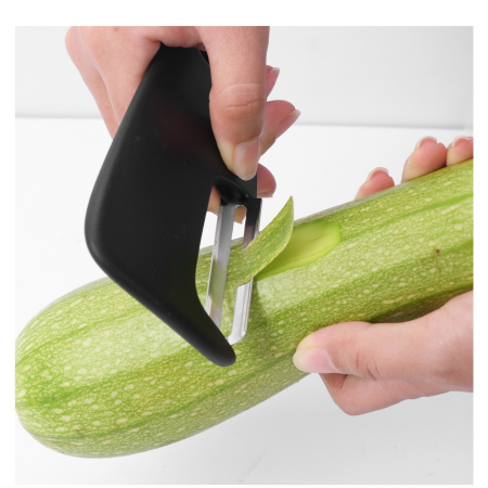 Set 6 in 1 mini ustensile bucatarie , taietor pizza, cutit, curatator, razatoare, desfacator, presa usturoi, manere din ABS, lame ascutite din otel inoxidabil, 7.1 x 12.9 x 4.8 cm, negru [4]