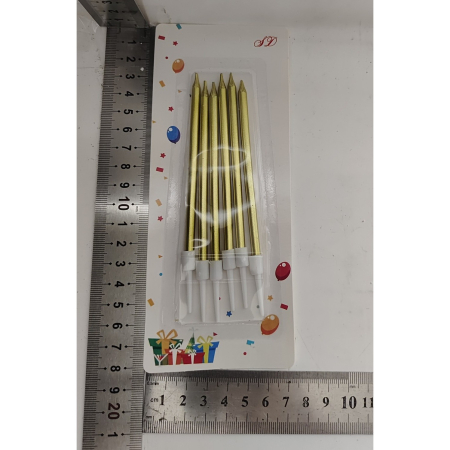 Set 6 Lumanari de Tort, , din Parafina, 11 x 0.4 cm, Lucioase, Auriu [5]