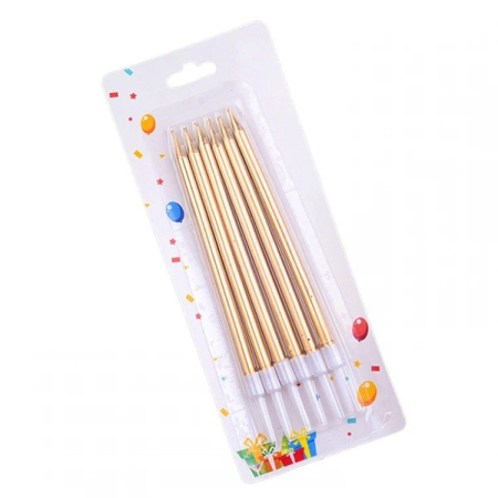 Set 6 Lumanari de Tort, , din Parafina, 11 x 0.4 cm, Lucioase, Sampanie [1]