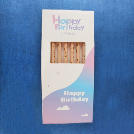 Set 6 Lumanari Lungi, , din Parafina, 10 x 0.5 cm, Happy Birthday, Oranj Pal [1]