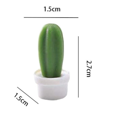 Set 6 Magneti de Frigider, , Model Cactusi in Ghiveci, din ABS si Magnet, Verde/Alb [5]