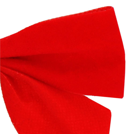 Set 6 ornamente pentru bradul de Craciun, fundita, 8cm, rosu [6]