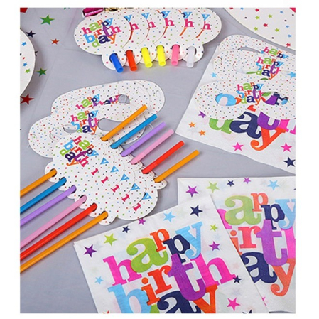 Set 6 Paie, , Colectia Happy Birthday, 26 cm, din Carton/Plastic, Multicolor [2]