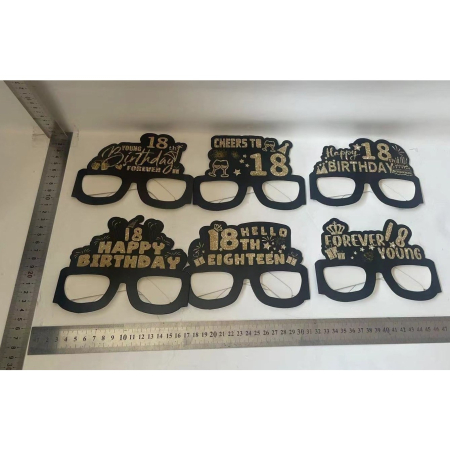 Set 6 Perechi de Ochelari pentru Majorat, , Diverse Modele, Negru [2]