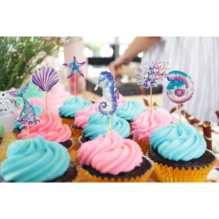 Set 6 Props-uri pentru Prajituri Sirena, , Colectia Mermaid, Multicolor [1]